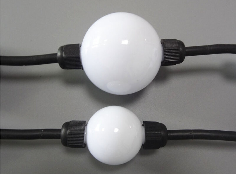 50mm LED ball string waterproof connector close-up
